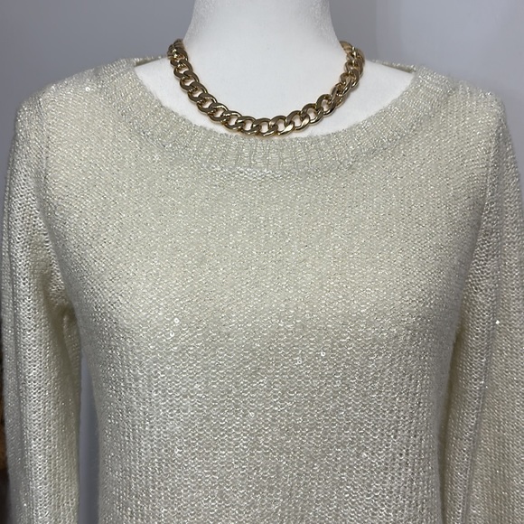 ANNE KLEIN WOMEN’S SEQUINNED KNITTED SWEATER - Picture 9 of 10